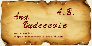 Ana Budečević vizit kartica